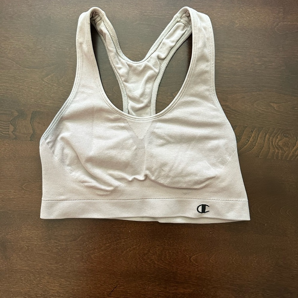 Champion Women's Light Taupe Seamless Racerback Sports Bra